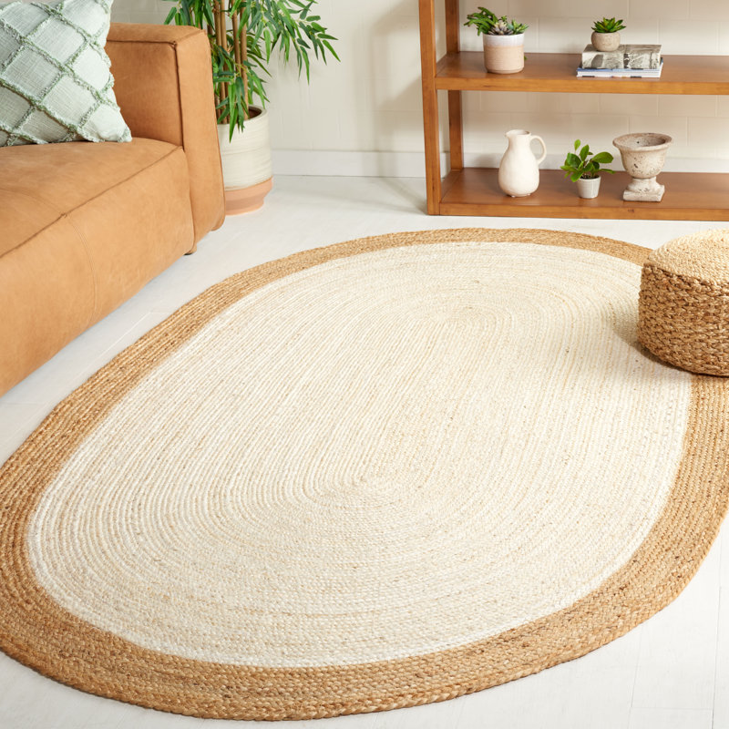 Allysa Jute / Sisal Hand Woven Area Rug, Oval 122 x 183 cm
