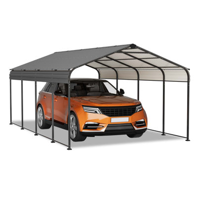 12X20 FT Metal Carport, Outdoor Car Shelter All Weather, Heavy Duty Outdoor Galvanized Car Shelter For Car Boat Truck And Suvs Black