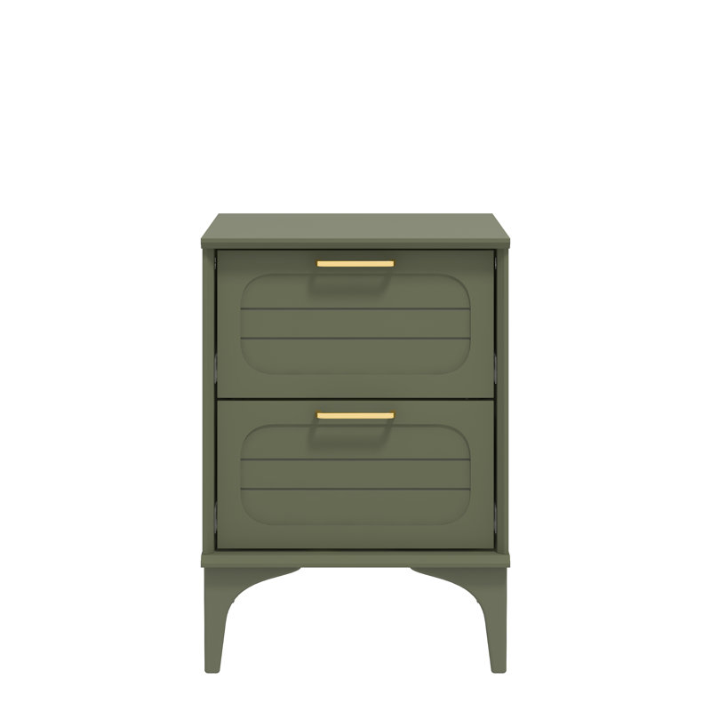  2 Drawer Bedside Table, Kale Green