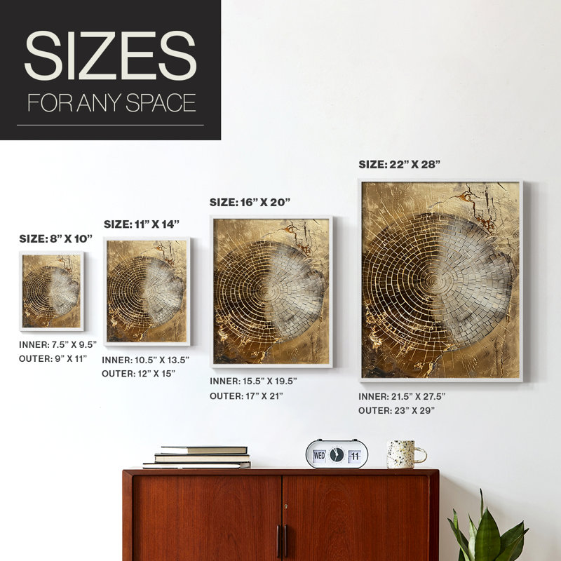 ABSTRACT Series CXC-Premium Framed Print -Ready to Hang - No Nails Required - No Nails Required, White, 15" H x 24" W