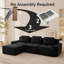 Canapé d'angle modulaire moderne en forme de L de 117 pouces avec revêtement en velours côtelé, assise profonde, pouf amovible et conception antidérapante pour le salon-1829983024