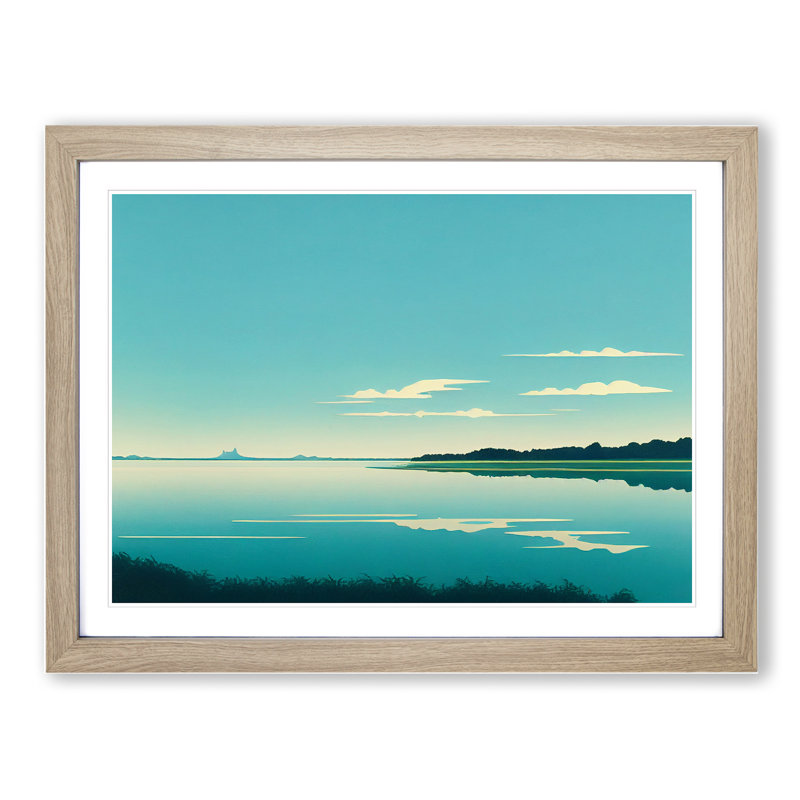 View of the Lake - Framed Print, 46cm H x 64cm W x 2cm D, Oak