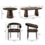 Ensemble de salle à manger extensible moderne de 47 à 83 po avec 4 ou 6 fauteuils Modern-48897100-48897139