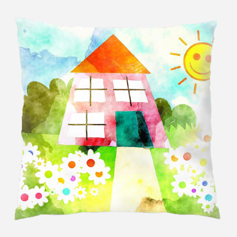 Coussin watercolour Burkey, Microsuède, Intérieur