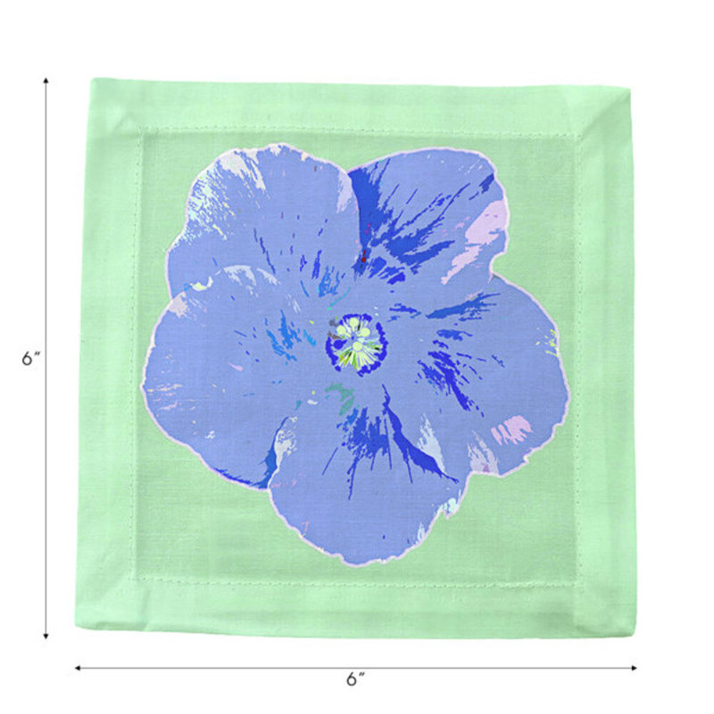 Hibiscus Cotton Sateen Cocktail Napkins, Clematis