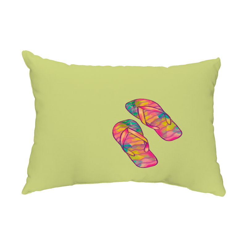 Outdoor Reversible Throw Pillow, Green