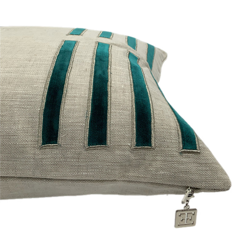 Porto Lumbar Pillow Cover & Insert, Teal