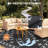 Modern Cross Outdoor Rug 8x10 Patio Waterproof, Neutral Border Outdoor Plastic Straw Rug with Portable Bag, Camping Rugs for Outside Your RV, Reversible Mats for Backyard, Camper, Black-1947522044-1947522045