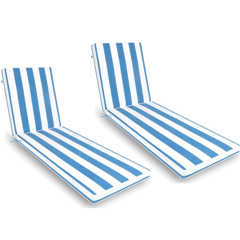 Ensemble de 2 chaises longues pour l'extérieur, Bleu
