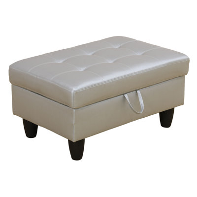 Faux Leather Ottoman