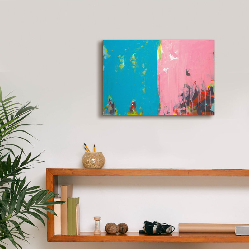 «Color Block 13» par Jan Weiss, art mural sur toile, 60 po x 40 po, H 12 po x l 18 po x P 0,75 po