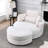 Comfy Swivel Chair With Storage In Coloured Fabric Linen Look