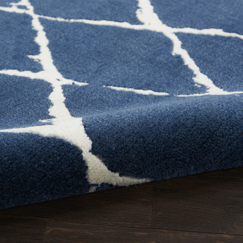 Tapis bleu marine moderne Cannes, Rectangle de 2 pi x 3 pi