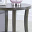 Table basse ovale à tablette grise - à la mode avec placage en bois de bouleau et espace de rangement supplémentaire