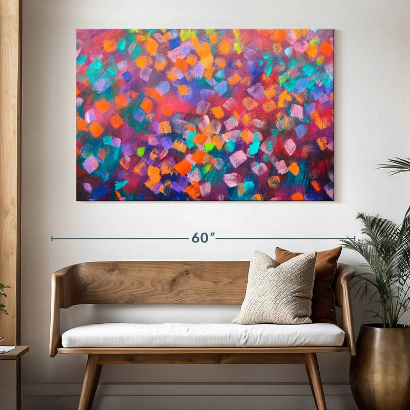 Avery abstrait coloré, H 34 po x l 51 po