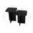 Modern Black Side Table Set (2 Pieces), 15.7 x 19.7 x 15.7 in & 15.7 x 21.7 x 15.7 in | 100% Melamine Coated Particle Board, Thickness: 0.7 in | Stylish & Functional Design for Living Room or Bedroom-619432891
