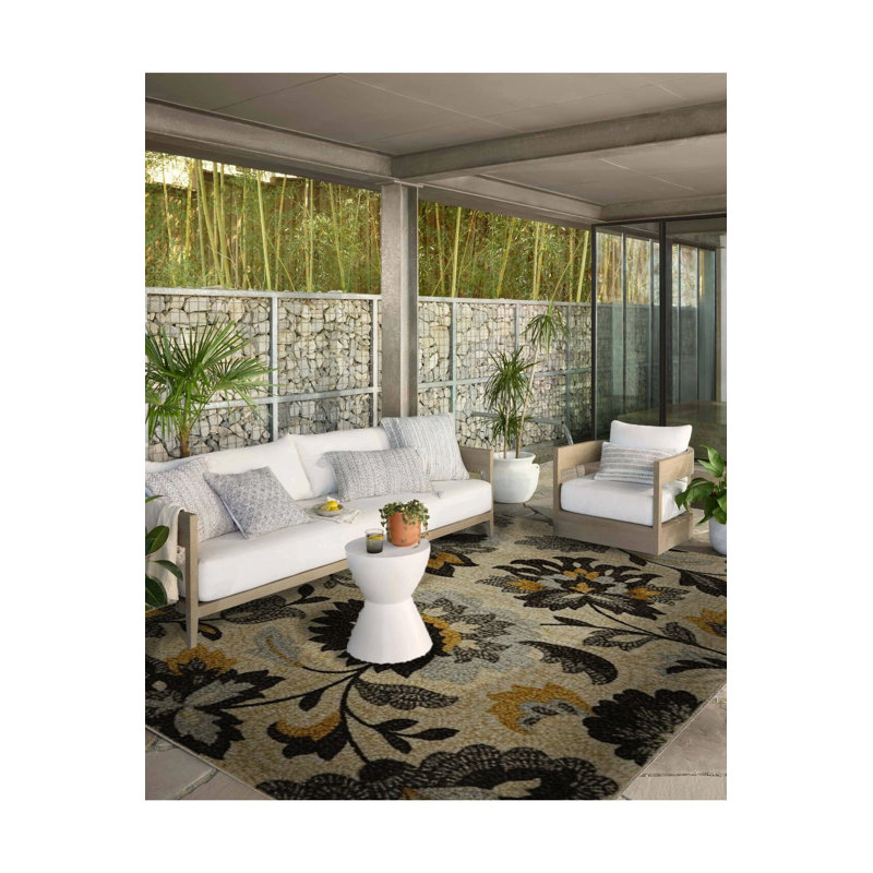 Tapis décoratif floral Floral Rose, Rectangle 2 pi 6 po x 4 pi 11 po