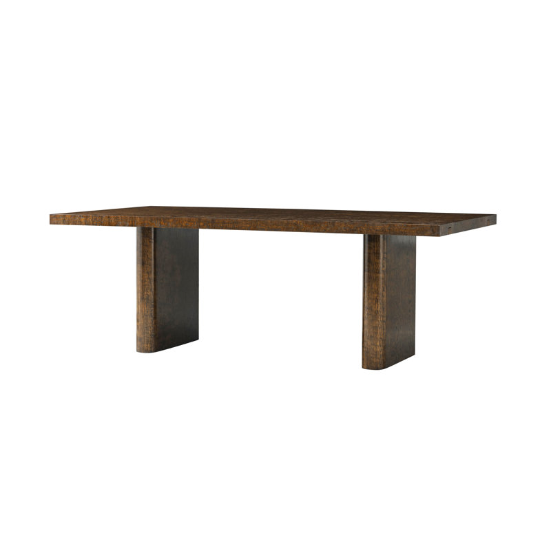Kesden Solid Wood Dining Table, Pyramid Brown