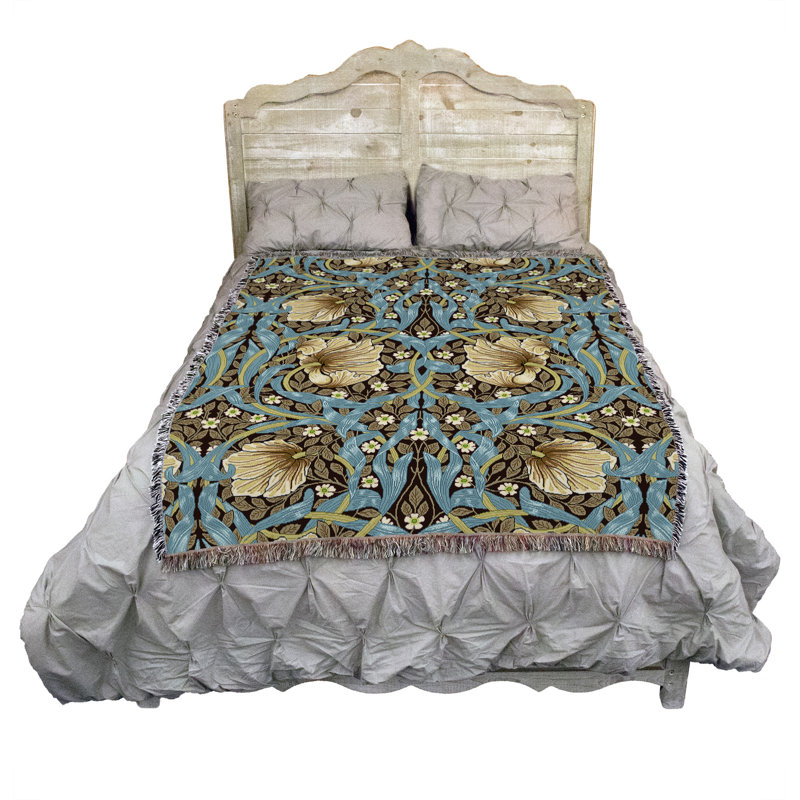 Couverture de framboise Pure Country Weavers par William Morris, L 80 po x L 60 po, Framboise, Vanille Pimpernel