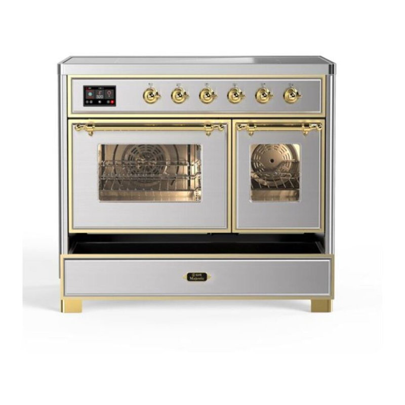 Majestic II 40" Freestanding Induction Range, Stainless Steel/Brass