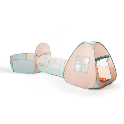 3 in 1 Pop Up Play Tent with Tunnel,Indoor/Outdoor Playhouse