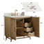 Meuble-lavabo de salle de bain autoportant 36 po entièrement assemblé en bois massif avec plateau blanc d'ingénierie entièrement assemblé