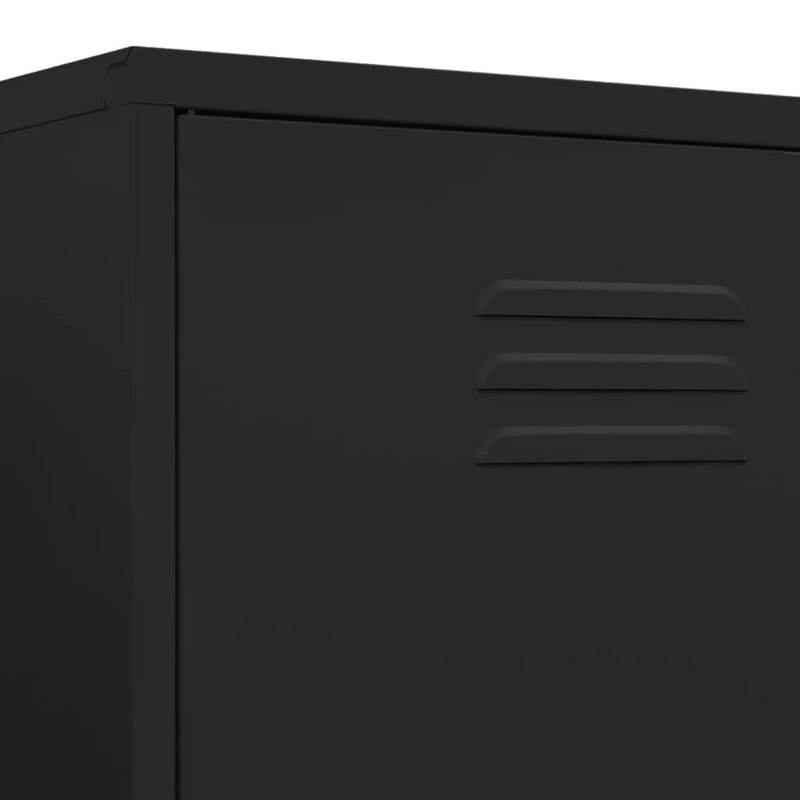 Branwell 2 Door Steel Wardrobe, Black