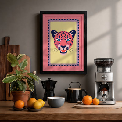 Magenta Wildcat Modern - Framed Print