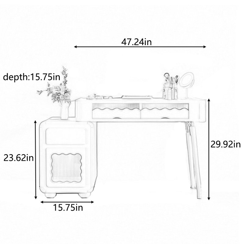 Commode simple multifonctionnelle de style crème