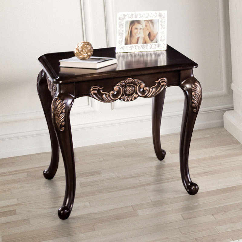 Traditional Style 1pc Square End Table