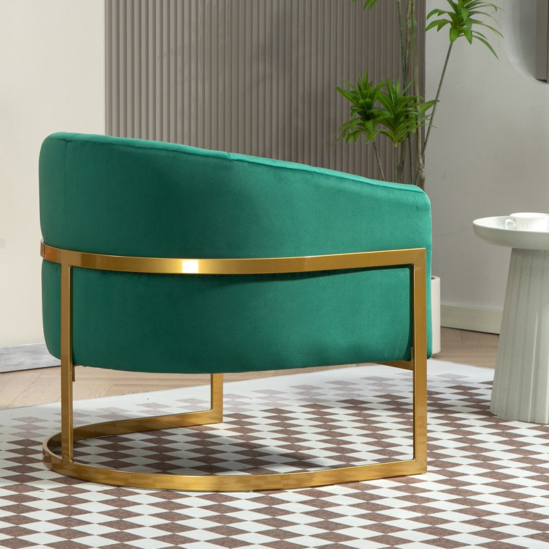Fauteuil en velours doré, Vert