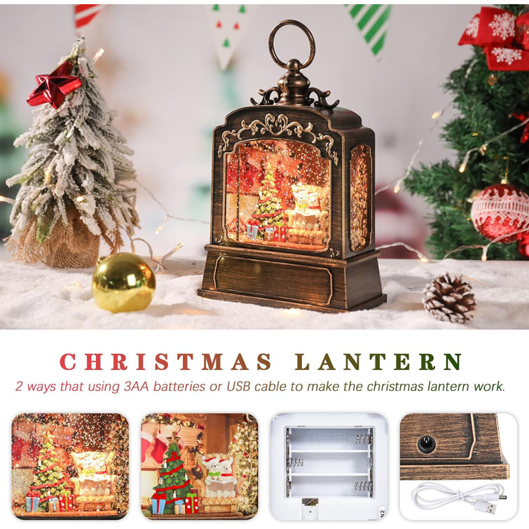 The Holiday Aisle® Christmas Musical Snow Globe Lantern Spinning