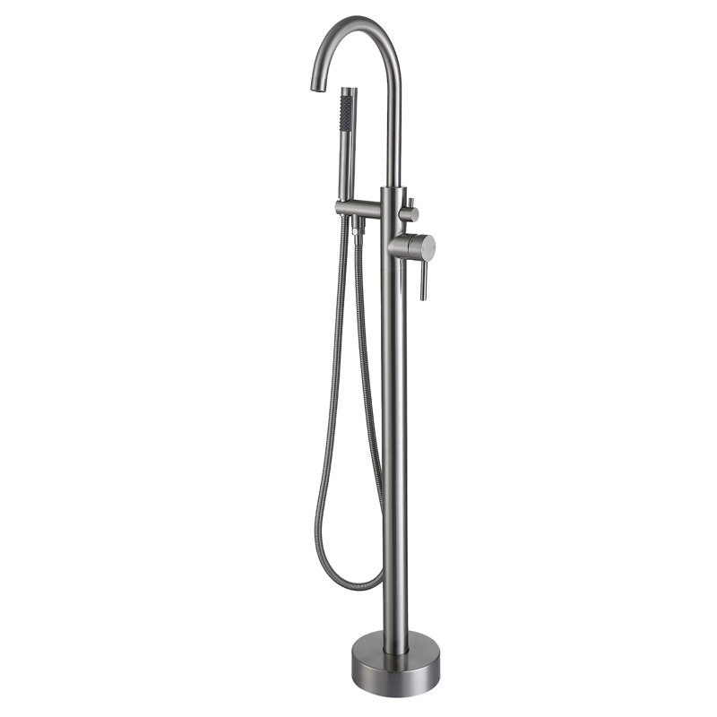 Robinet de douche à fixation au sol sur pied, Nickel brossé