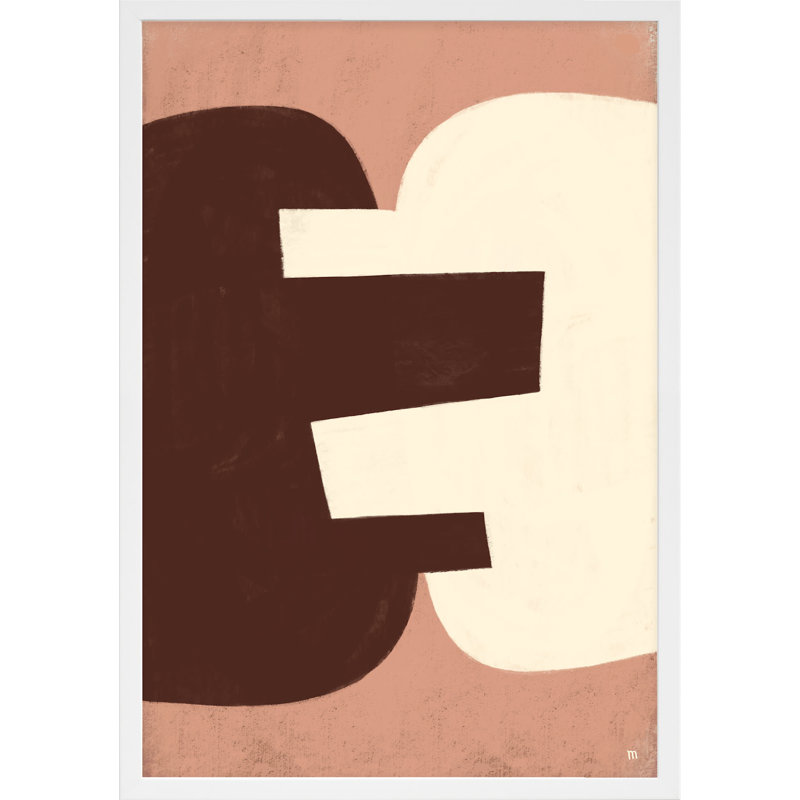 «Combined Shapes 1» par Studio M - peinture encadrée, H 20 po x l 14 po x P 1,25 po, Cadre blanc