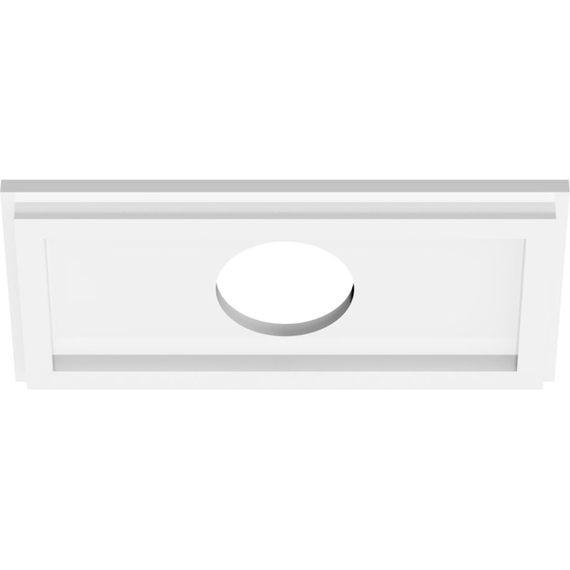 Diamètre intérieur de médaillon rectangulaire contemporain en PVC de qualité architecturale 3 po, H 6 po x l 12 po x P 1 po