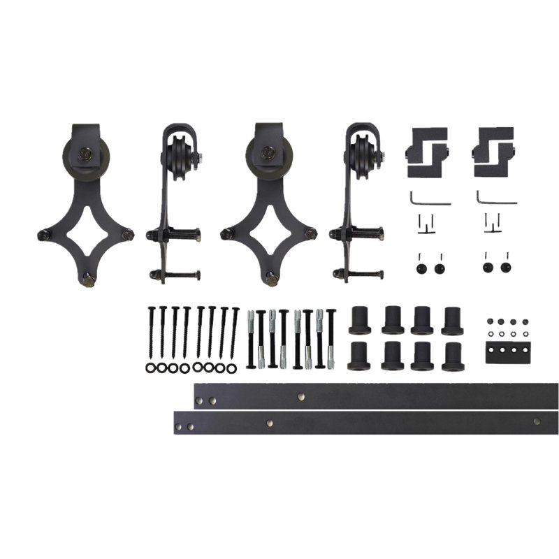 Trousse de quincaillerie à deux portes à motif de losange noir à motif de losange simple (porte non incluse), 120 po