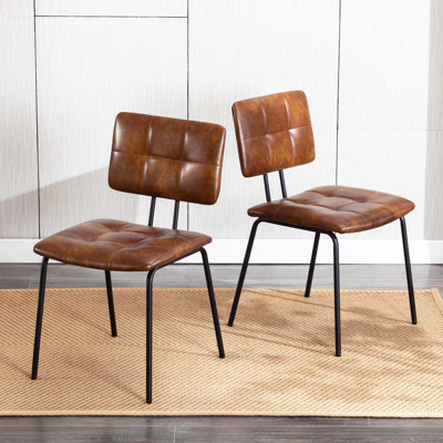 Poythress Tufted Faux Leather Side Chair