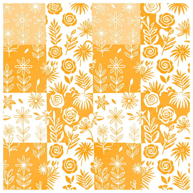Orange Floral Pattern Comforter, Twin Extra Long