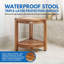 EcoDecors, 17 po, tablette de coin en teck, tabouret de douche en teck, petit banc de salle de bain, tablette de coin en teck, en EarthyTeak ™-116865994