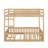 Full Over Full Wood Bunk Bed With Ladder And Guardrails-1526097760