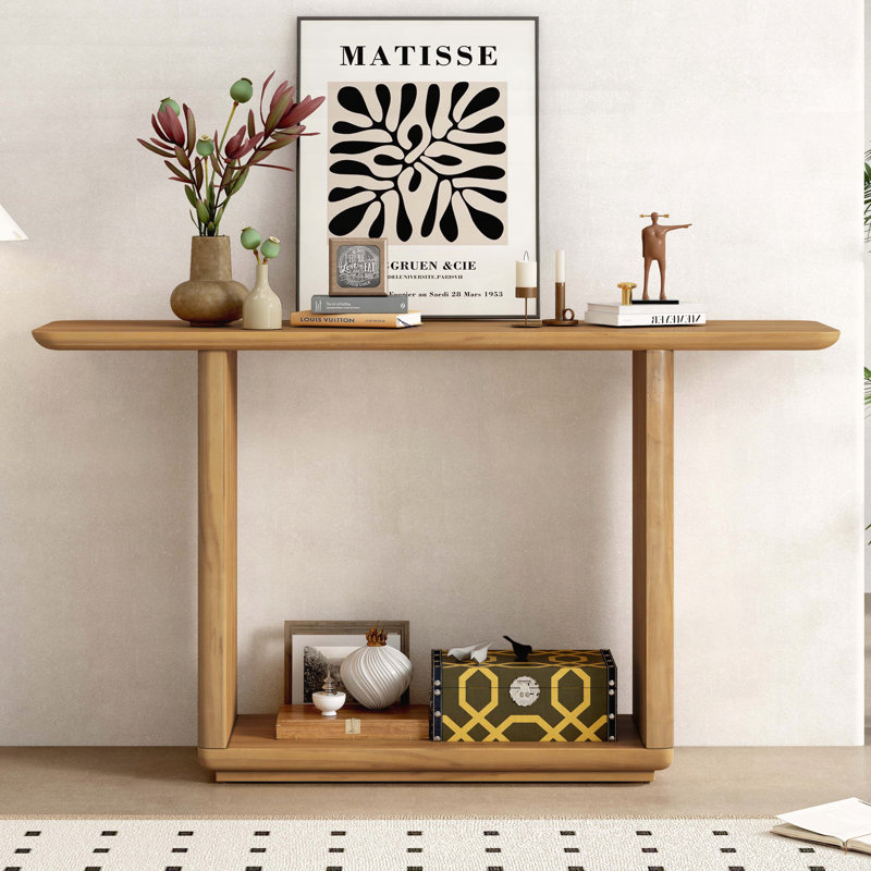 Console rétro minimaliste, Bois naturel