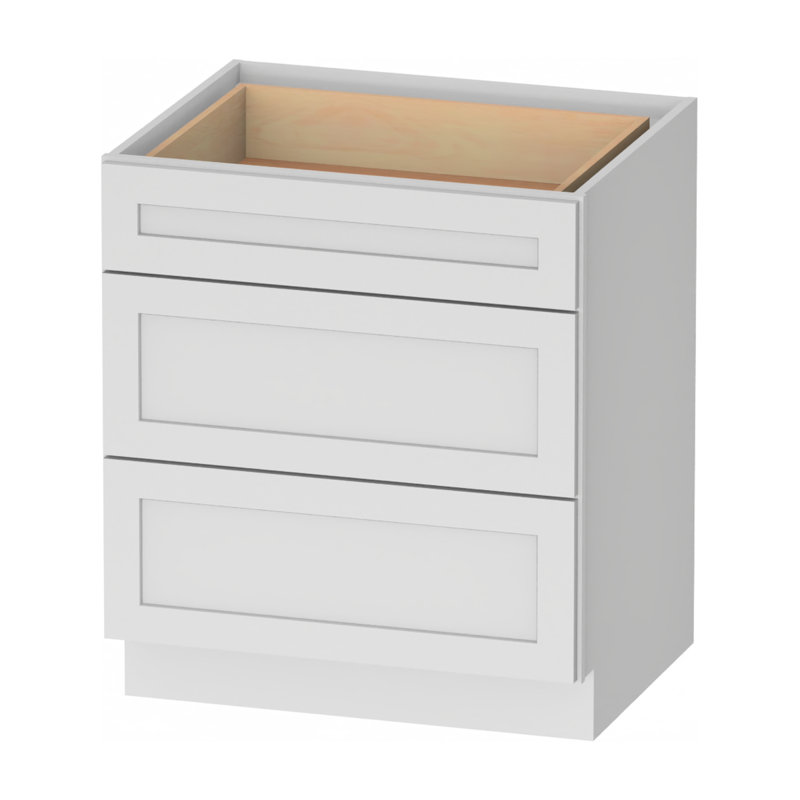Meuble bas standard en contreplaqué blanc, prêt à assembler, Kindwood Eco Shaker, 76 cm (L) x 61 cm (P) x 88 cm (H),, Blanc