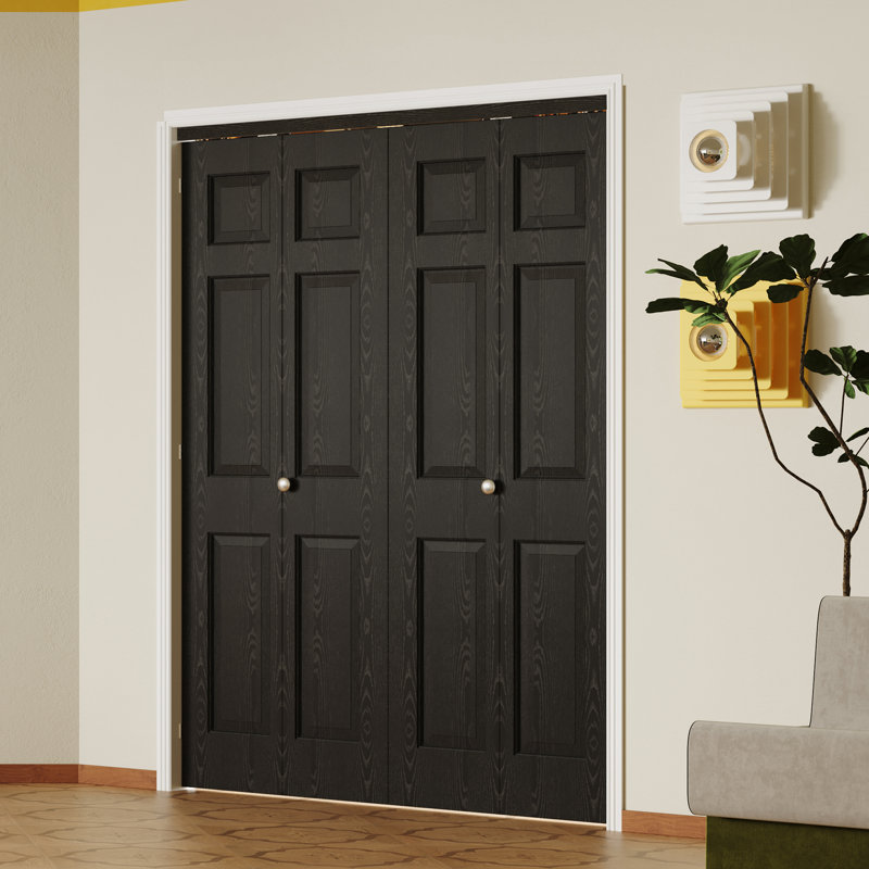 Portes pliantes intérieures pliantes en bois manufacturé à finition pliante 6 pièces avec quincaillerie, L 64 po x H 80 po