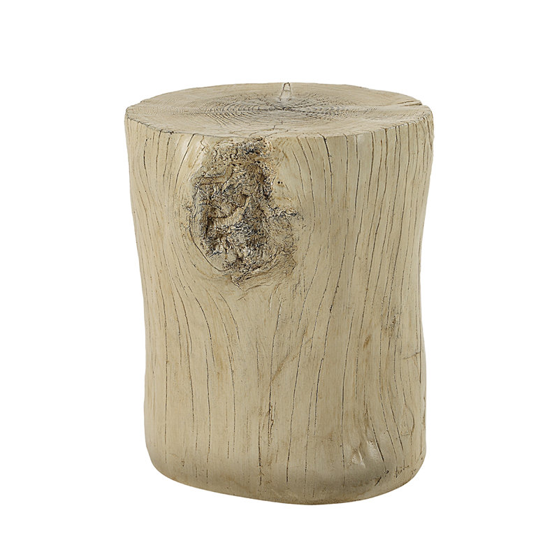 Environmental Friendly Cement Accent Table With Fixed Table Top In Natural Brown