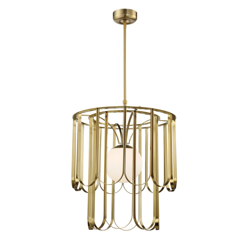 Hialmar 1 - Light Unique/Statement Pendant, Brass, 74.67" H x 25" W x 25" D
