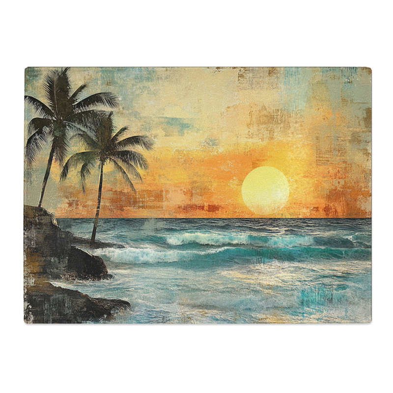 Sunset  Glass Chopping Board