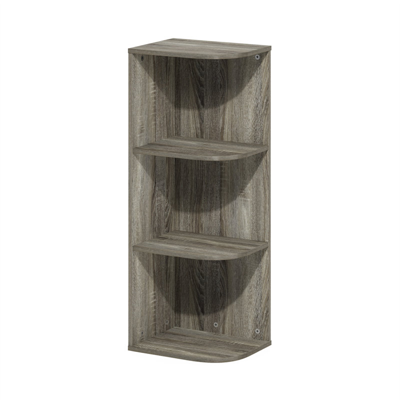 Rind Corner 3-Tier Corner Open Shelf Bookcase, French Oak