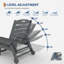 Chaise longue d'extérieur en PEHD avec roulettes, chaise longue de piscine réglable à 5 positions, capacité de 450 lb-1162327988