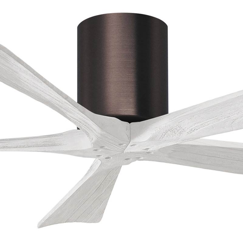 Ventilateur à pales encastré 5 pales Irene, 52", Bronze brossé, Blanc mat