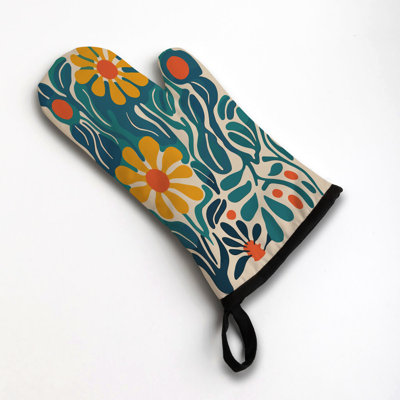 Floral Abstracts Oven Mitt Cotton Twill